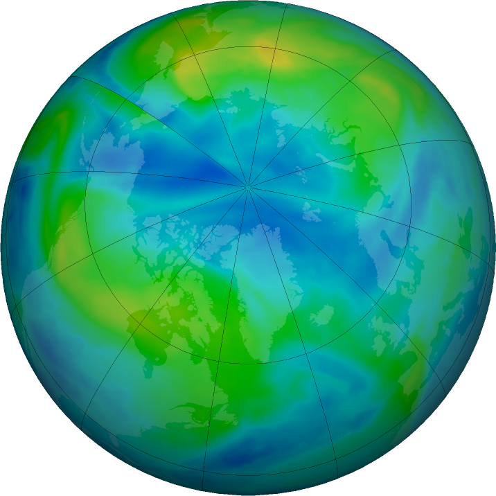 Arctic ozone map for 23 October 2023